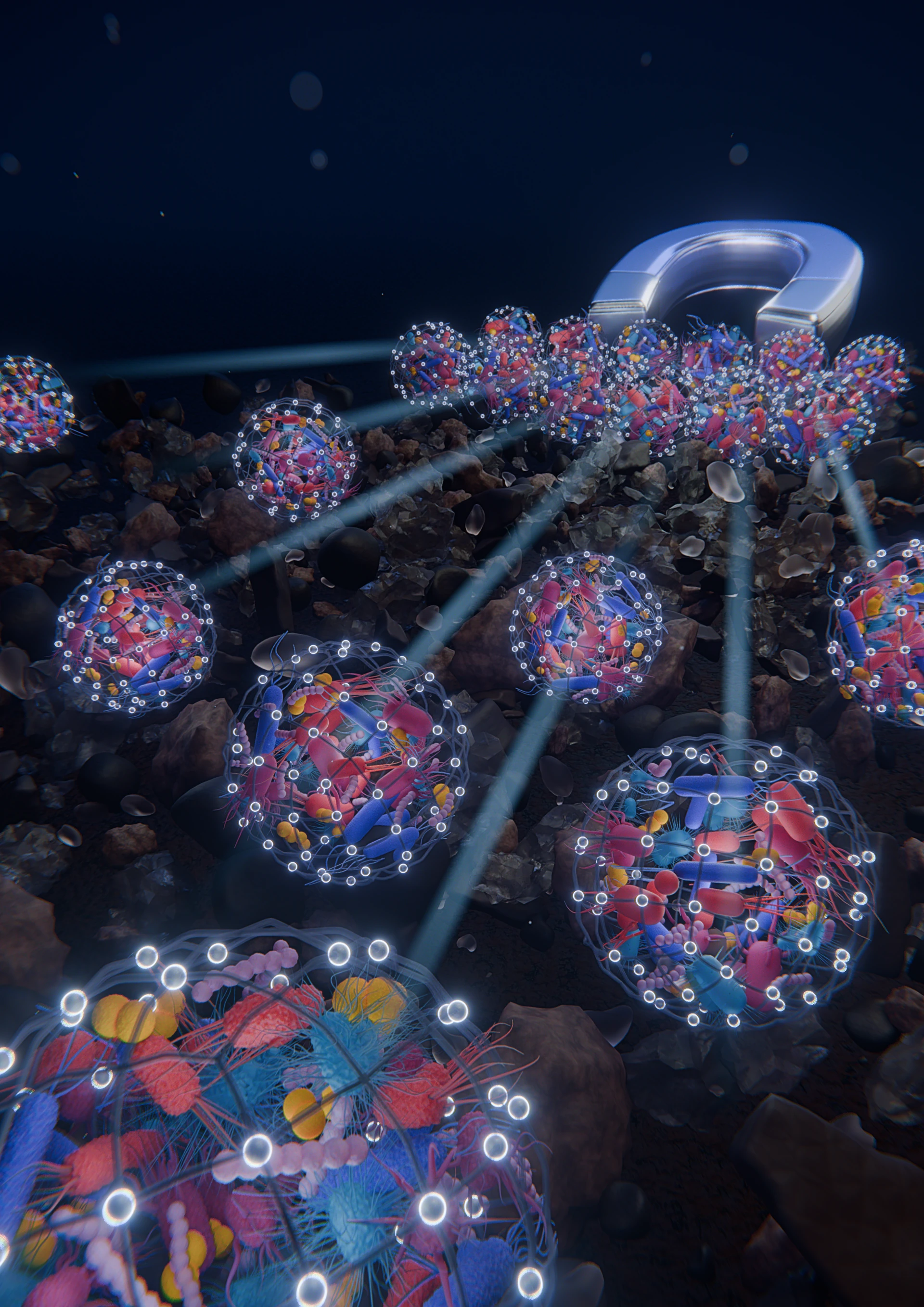 Arte original: nanoculturas magnéticas sobre o solo