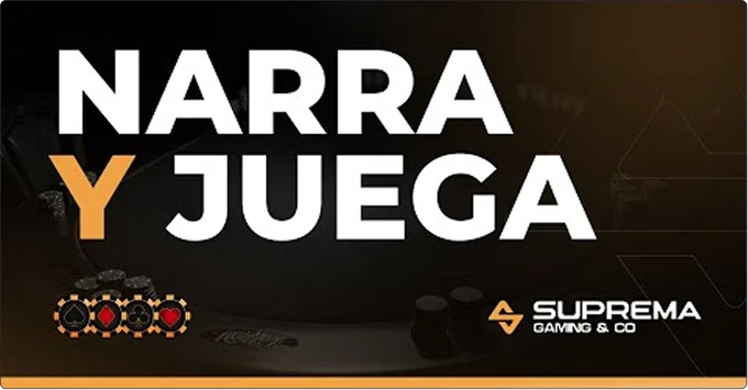 Arte Narra y Juega com cartas e fichas para Suprema Gaming & Co